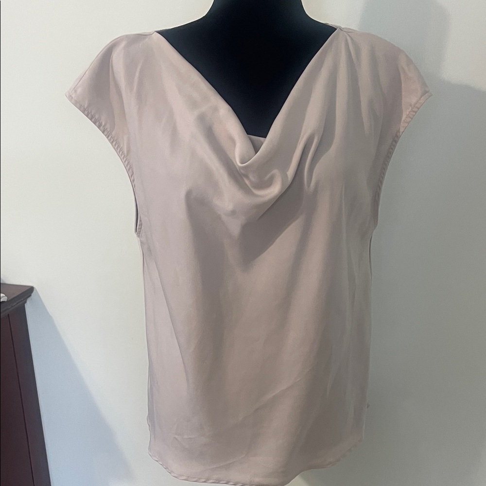 Banana Republic silver women’s silky cowl neck blouse